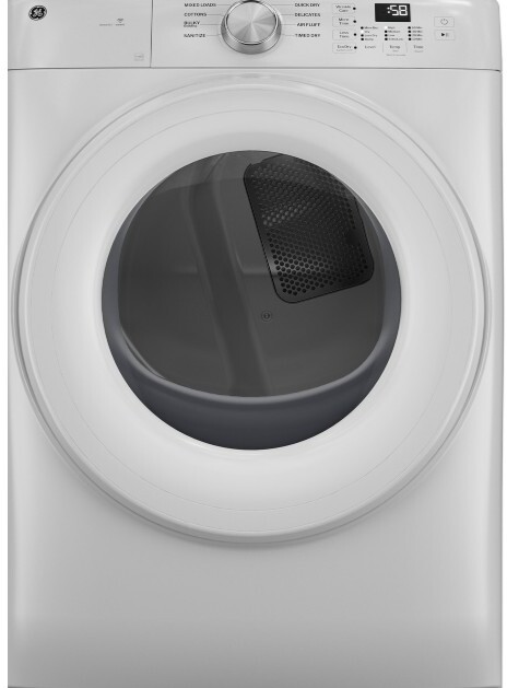 GE® ENERGY STAR® 7.8 cu. ft. Capacity Smart Front Load Gas Dryer in White size 39.75 H x 28 W x 32 D | GFD35GSSYWW