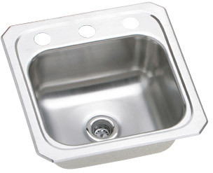 Elkay Celebrity 15" x 15" x 6-1/8", Single Bowl Top Mount Bar Sink, Brushed Satin (BCR152)