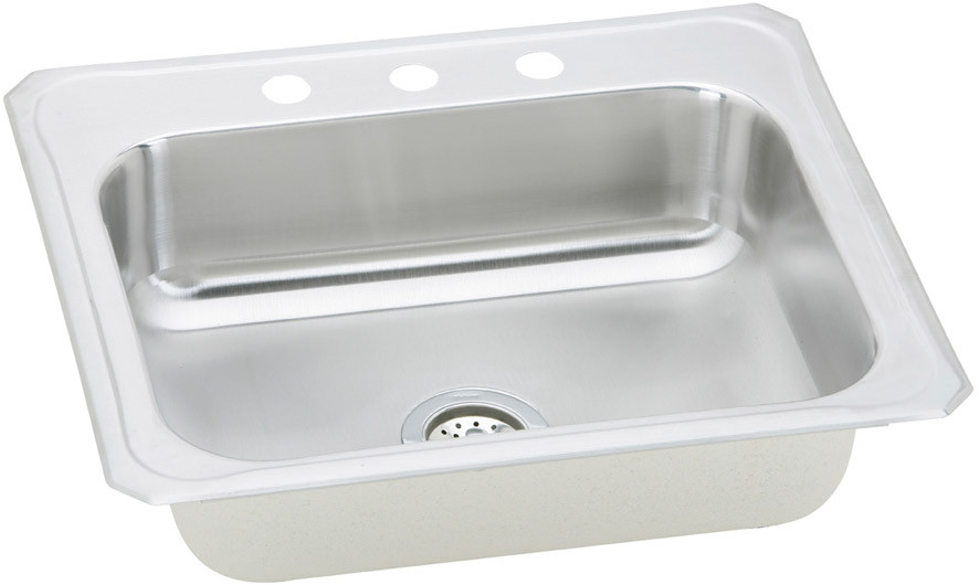 CR25223 Celebrity Top Mount Stainless Steel 25 in. x 22 in. x 7 in. with 3 Holes Single Bowl Kitchen Sink