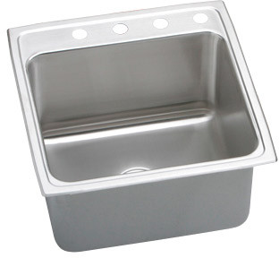 DLR2222123 18 Gauge Stainless Steel 22 x 22 x 12.125 in. Single Bowl Top Mount Kitchen Sink - 3 Faucet Holes