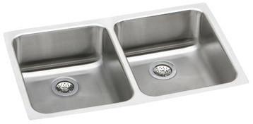 Sink, Undermount Mount, 0 Hole, Left Bowl 13.5" x 16", Right Bowl 13.5" x 16", Lustrous Satin