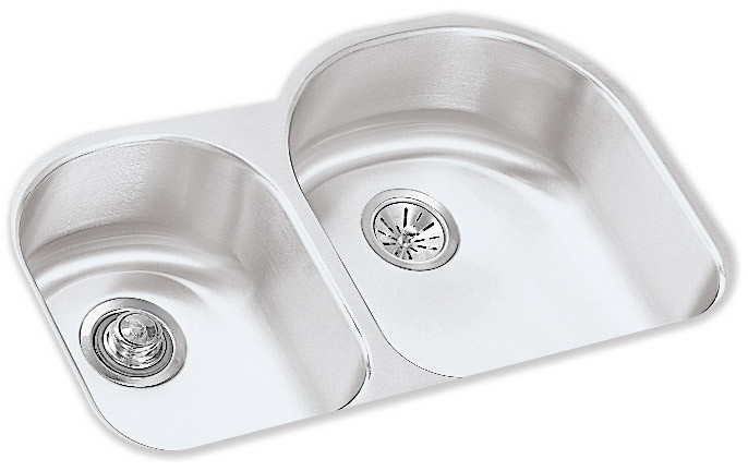 Sink, Undermount Mount, 0 Hole, Left Bowl 11.5" x 15", Right Bowl 16" x 17.5", Lustrous Satin