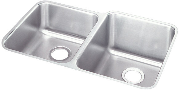ELUH3120L Lustertone Undermount Stainless Steel 31.25 in. x 20.5 in. x 9.875 in. Double Bowl Kitchen Sink with Left Prep Sink