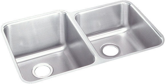 Sink, Undermount Mount, 0 Hole, Left Bowl 14" x 18", Right Bowl 13.5" x 16", Lustrous Satin