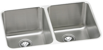 Sink, Undermount Mount, 0 Hole, Left Bowl 14" x 18", Right Bowl 14" x 18", Lustrous Satin