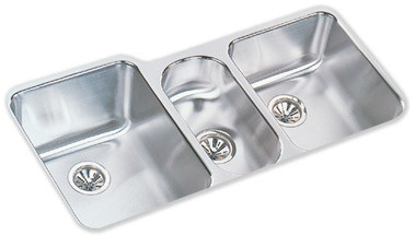 ELUH4020 Lustertone Undermount Stainless Steel 40 in. x 20.5 in. x 9.875 in. Triple Bowl Kitchen Sink