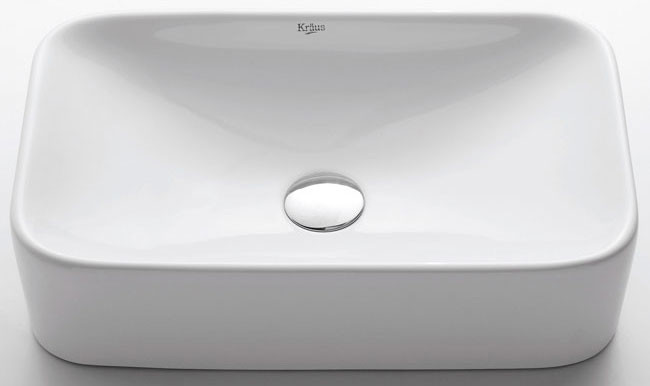 Kraus White Ceramic Vessel Ceramic Sink KCV122SN