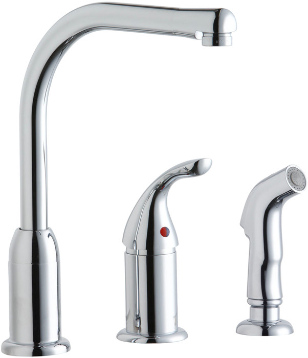 Single Lever Kitchen Faucet, Remote Lever Handle, 3 Hole Residential / Commercial