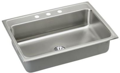 Elkay Gourmet Perfect Drain Collection Lustertone Collection Drop-In Stainless Steel Sink LR3122PD5
