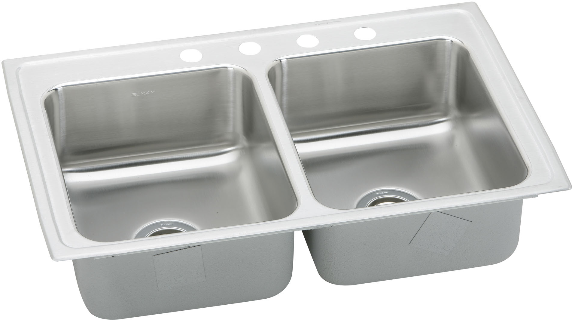 Lustertone Stainless Steel 37 X 22 X 6-1/2 Equal Double Bowl Top Mount Ada Sink