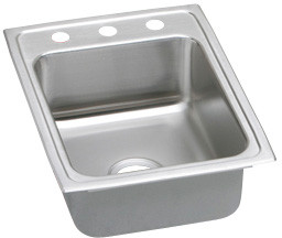 Lustertone Stainless Steel 17 X 22 X 4 Single Bowl Top Mount Ada Sink
