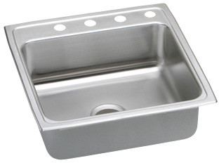 Lustertone Stainless Steel 22 X 22 X 4 Single Bowl Top Mount Ada Sink