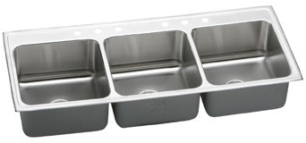Lustertone Stainless Steel 63 X 22 X 10-1/8 Triple Bowl Top Mount Sink