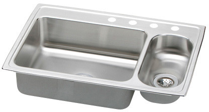 Pacemaker Stainless Steel 33 X 22 X 7-1/4 70/30 Double Bowl Top Mount Sink