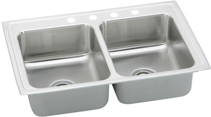 Celebrity SS,Equal 2 Bowl Top Mnt Sink, Drop-In Mount, 1 Hole, Brushed Satin