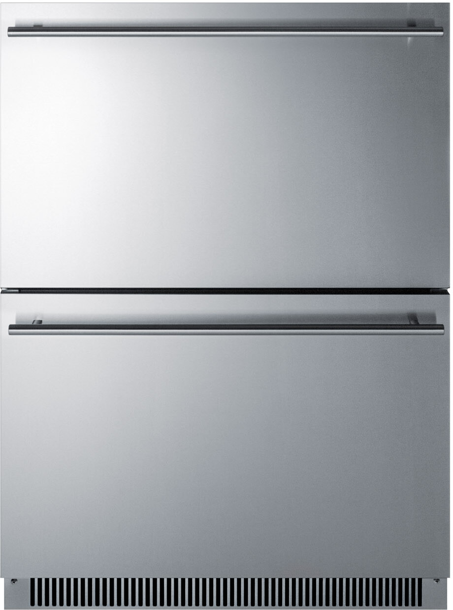 Summit ADRD24 24 inch ADA Compliant Drawer Refrigerator with 4.8 cu. ft. Capacity, Outdoor Approved, Frost-Free Operation, Digital Thermostat and LED Lighting in Stainless Steel