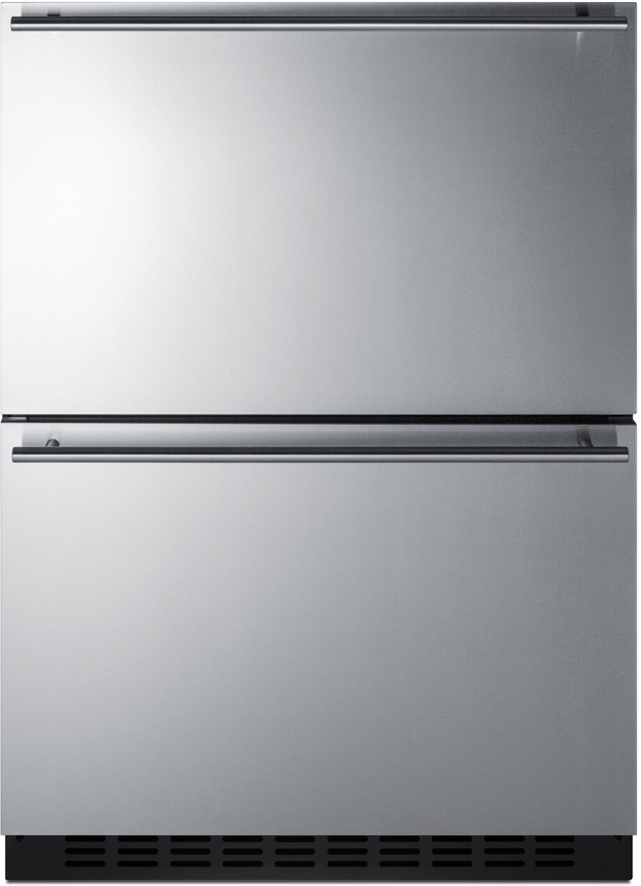 Summit ADRF244OS 24 inch Outdoor 2-Drawer Refrigerator-Freezer with 3.32 cu. ft. Capacity, ADA Compliant and Frost-Free Operation in Stainless Steel