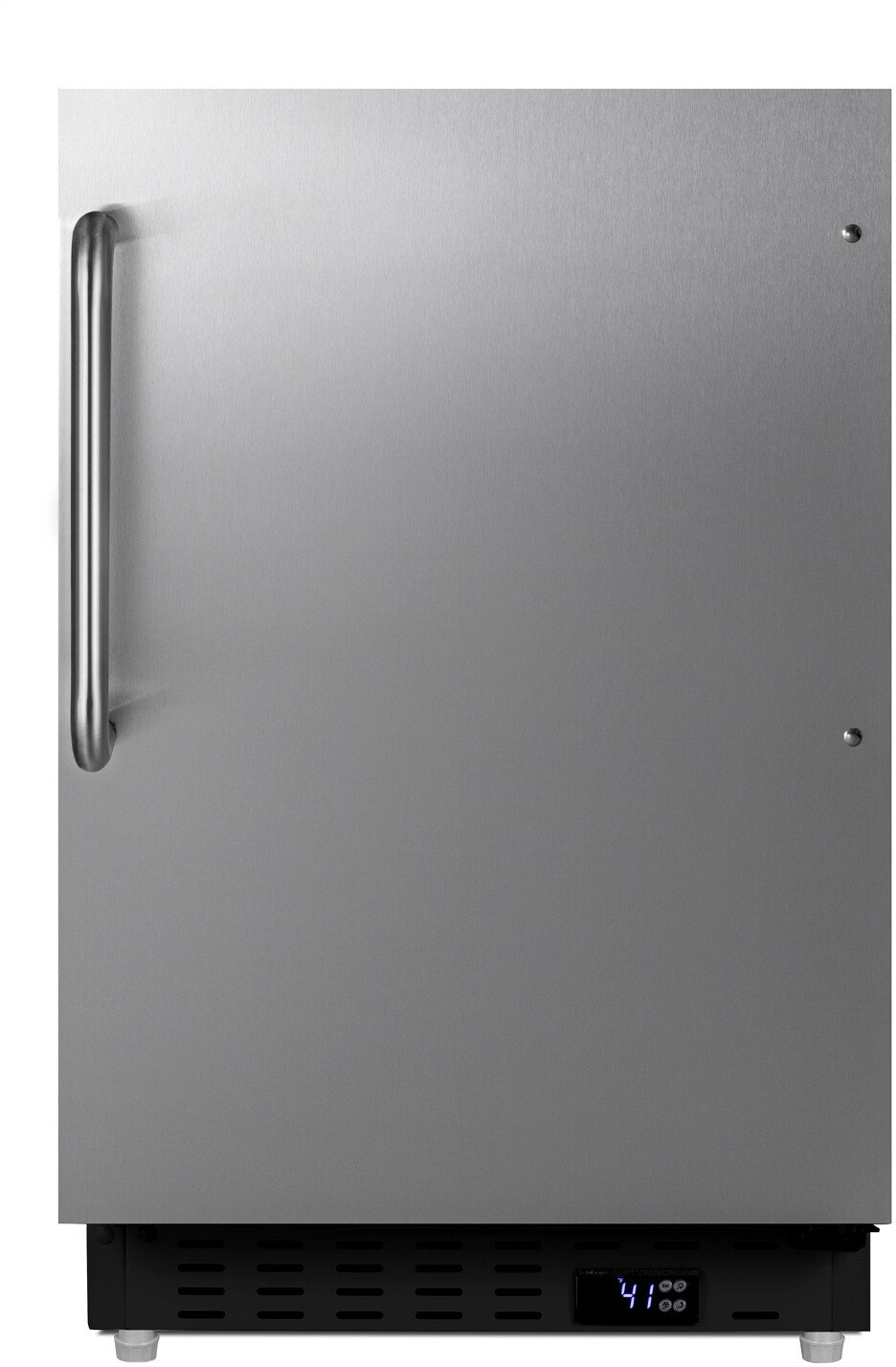 Summit ALR47BCSS 21 inch Compact Refrigerator with 3.53 cu. ft. Capacity, ADA Compliant,  Crisper, and Automatic Defrost in Stainless Steel (Stainless Steel Cabinet, Towel Bar)