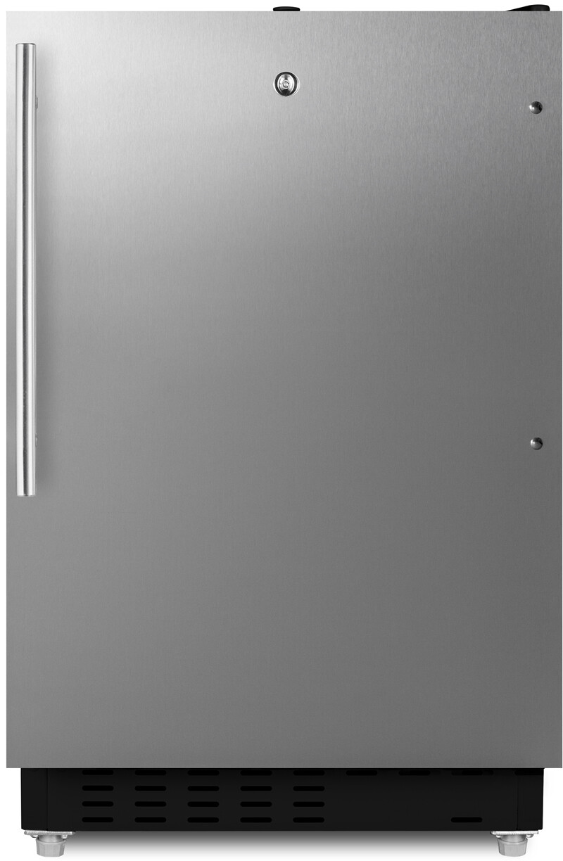 Summit ALRF49BCSSHV 21 inch Built-In/Freestanding Refrigerator-Freezer with 2.68 cu. ft. Capacity, Freezer Compartment and Crisper in Stainless Steel (Stainless Steel Cabinet, Professional Handle)