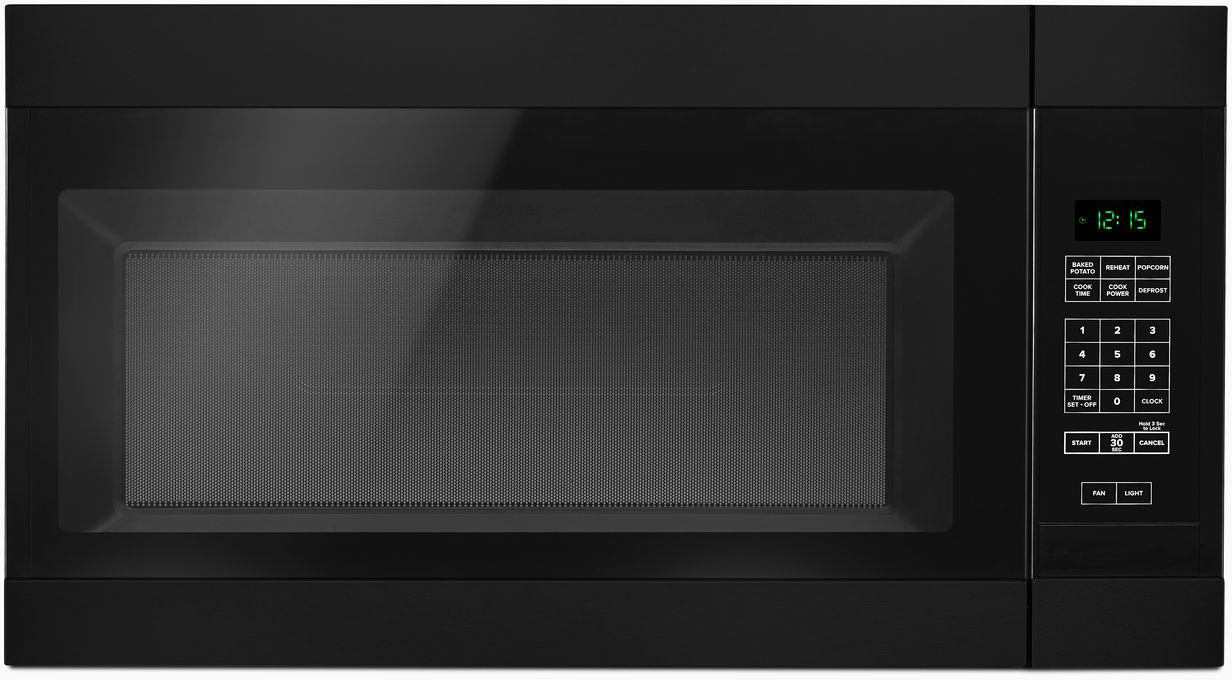 Amana AMV2307PFB 30 inch Over the Range Microwave offers 1.6 cu. ft. Capacity, 300 CFM, 12 inch Turntable, in Stainless Steel (Black)
