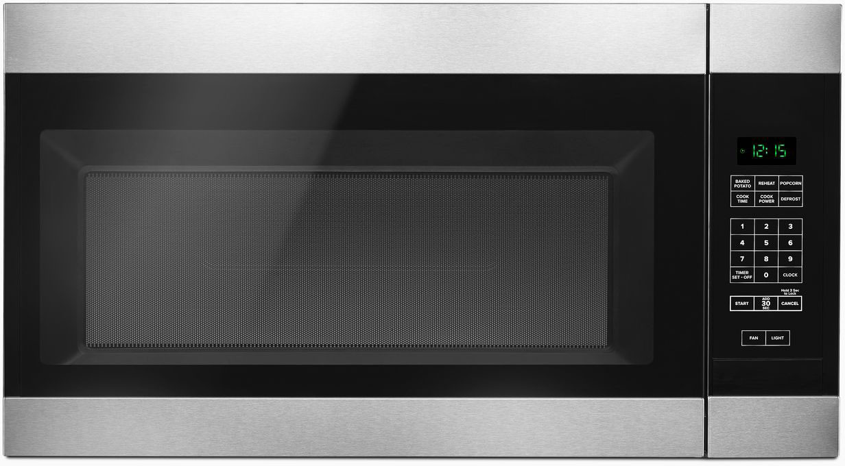 Amana AMV2307PFS 1.6 Cu. Ft. Over-The-Range Microwave With Add 0:30 Seconds Stainless Steel - 1.6 Cu. Ft. Capacity, Defrost, CFM Motor Class 300,
