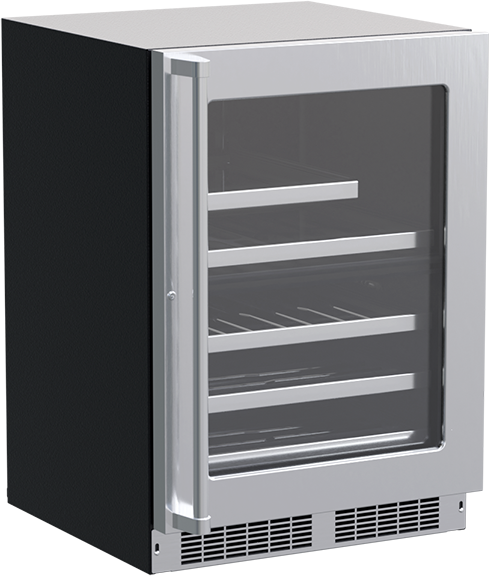 Marvel 24"W. Professional 5.0 Cu.Ft. Built-In Dual Zone Wine and Beverage Center - Stainless Steel Frame with Glass — FIN-0016806 | Fridge.com
