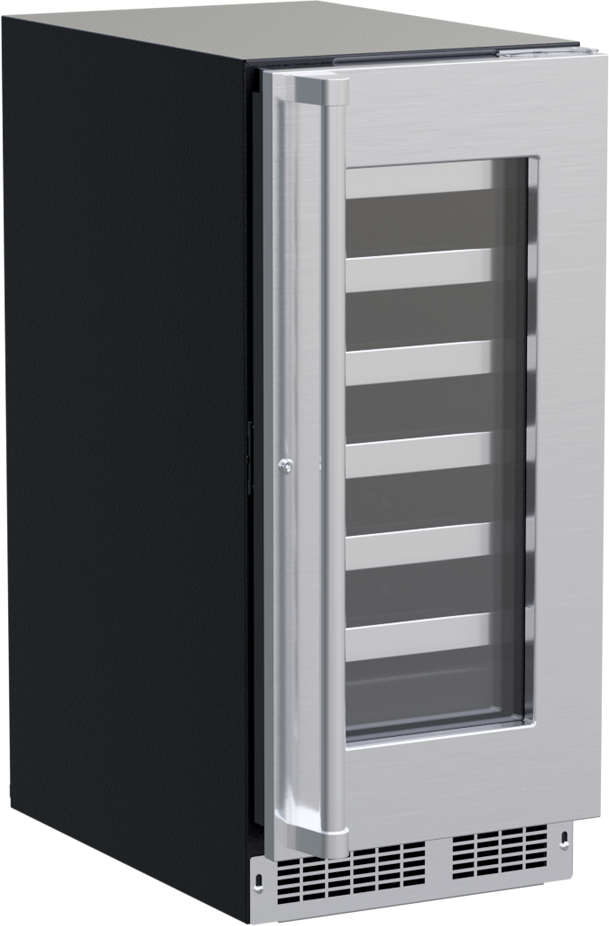 14.88" 24 Bottle Single Zone Built-In Wine Refrigerator with Reversible Hinge and Stainless Steel Frame Glass Door on Fridge.com