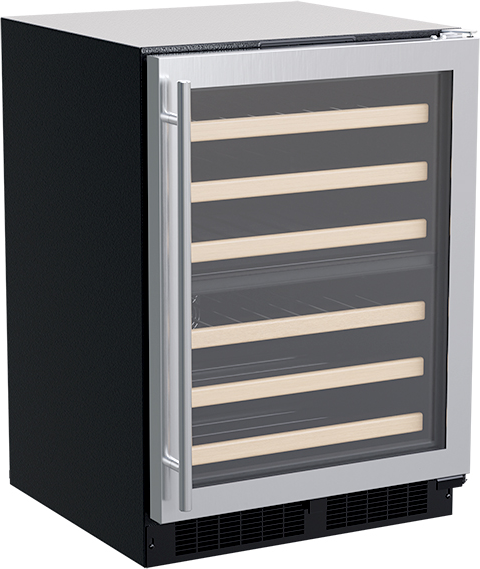 23.88'' 40 Bottle Dual Zone Built-in Wine Refrigerator with Glass Door on Fridge.com