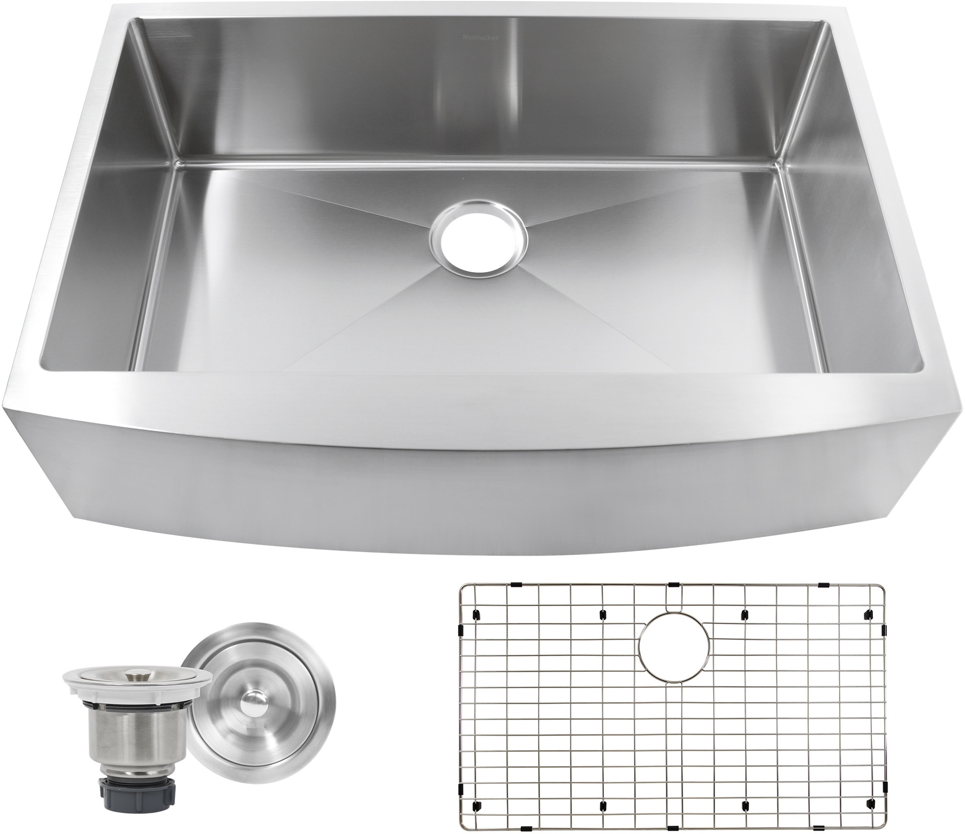 Nantucket Sinks Pro Series Apron Front Stainless Steel Rectangle Sink APRON332210SR16