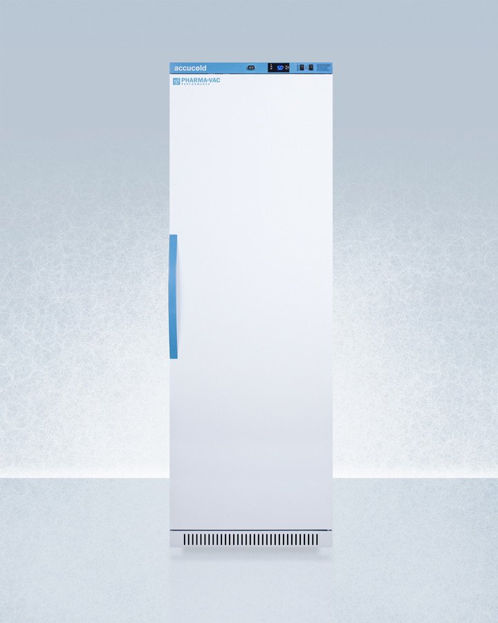AccuCold ARS15PV 24 inch Upright Vaccine Refrigerator with 15 cu. ft. Capacity, Antimicrobial Silver Ion-Coated Handle and Temperature Alarm in White