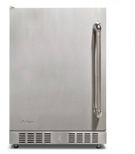 Artisan ARTBC24L 24 inch Outdoor Compact Refrigerator with 5.5 cu. ft. Capacity and LED Lighting in Stainless Steel (Left Hinge)