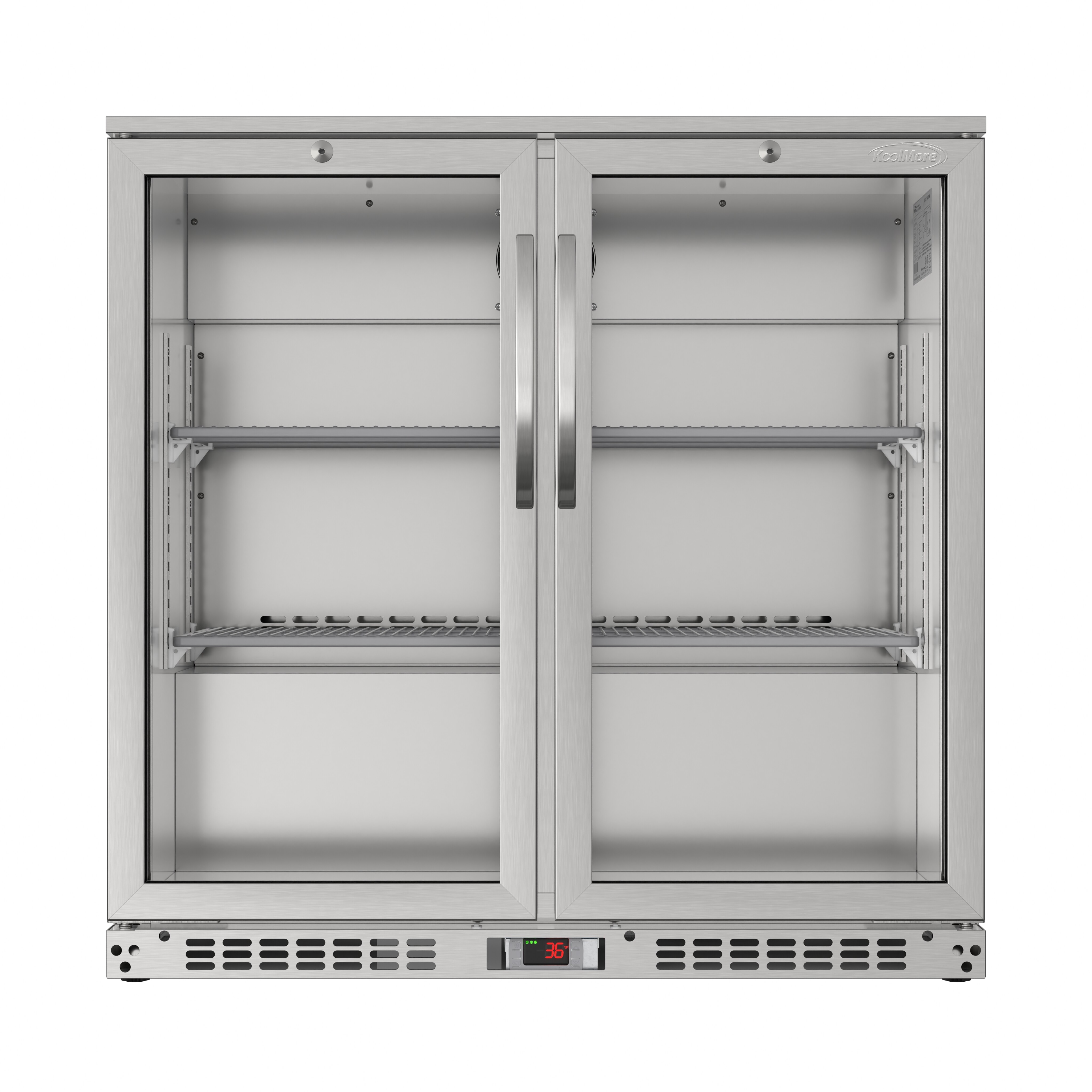 KoolMore BC-2DSW-SS Refrigerator, Double Door, Stainless Steel, 7.4cubic_feet