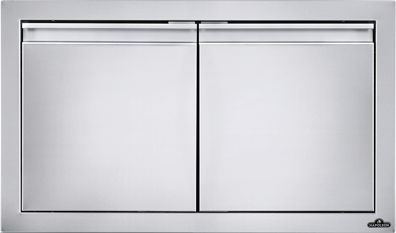 Napoleon BI30162D 30 inch Small Double Door, Anodized Aluminum Handles, Seamless Trim, Soft Closing, in Stainless Steel