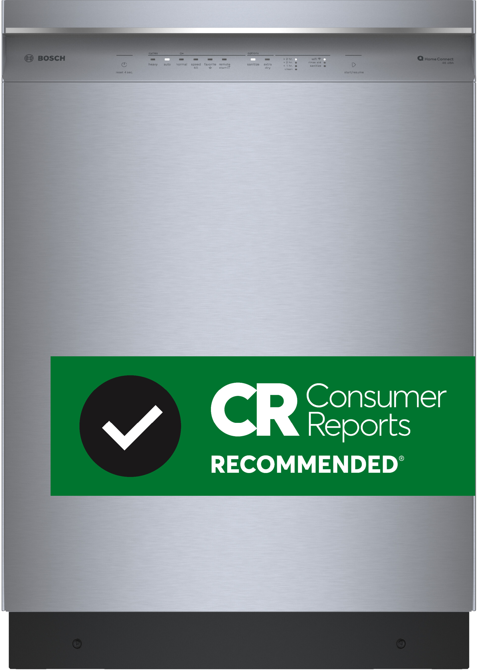 Bosch SHE53C85N 24 inch 300 Series Recessed Handle Dishwasher with 16 Place Settings, 3rd Rack, 8 Cycles, PrecisionWash, PureDry and Stainless Steel Tub (Stainless Steel)
