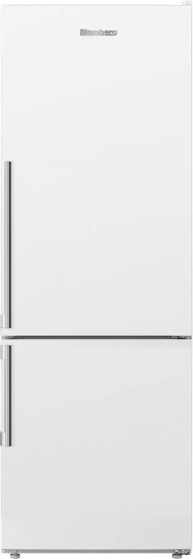 Blomberg BRFB1045WH 24 inch Counter-Depth Bottom Freezer Refrigerator with 11.43 cu. ft. Total Capacity, Reversible Doors, Duo Cycle Cooling, Energy Star (White)