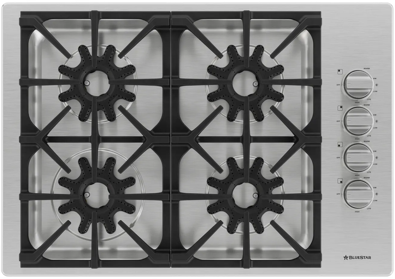 Bluestar BSDCTX8304B 36 Inch 6 Burner Gas Cooktop with X-8 Sealed Burners, 36" x 4" x 21", Kitchen Appliances