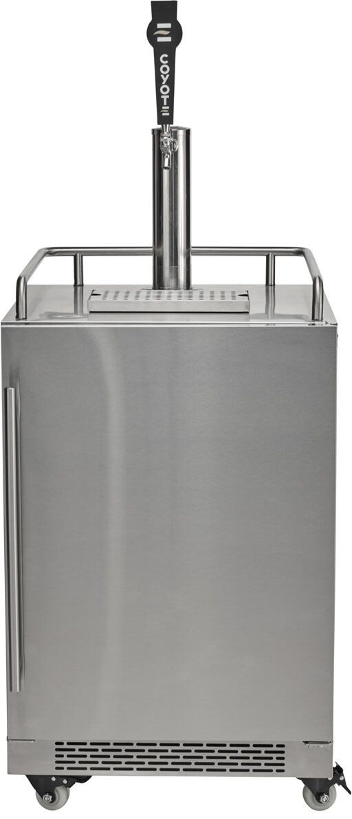 Coyote C124KEG 24 inch Outdoor Kegerator with Single Tap Kit, Digital Touchscreen Control, Surrounding Air Cooling System in Stainless Steel