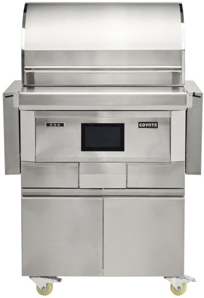Coyote C2P28FS 28 inch GEN3 Freestanding Pellet Grill with Smart Drop Pellet Feed, Digital Touch Control and Spring Assist Hood in Stainless Steel