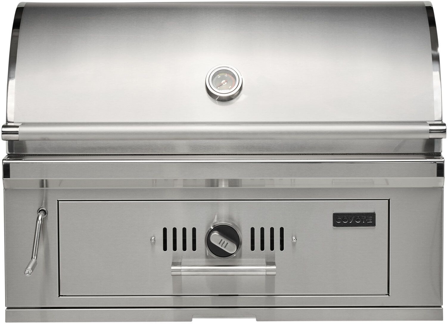 Coyote C3CH36 36 inch Built-In Charcoal Grill with 875 sq. in. Grilling Area, 304 Stainless Steel Construction and Adjustable Dampers in Stainless Steel