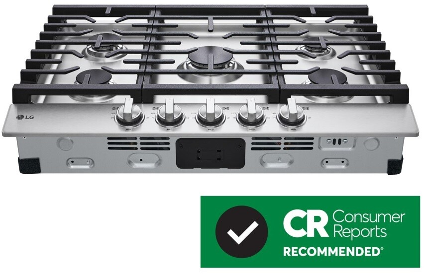 LG - Built-In Gas Cooktop with 5 Burners and EasyClean