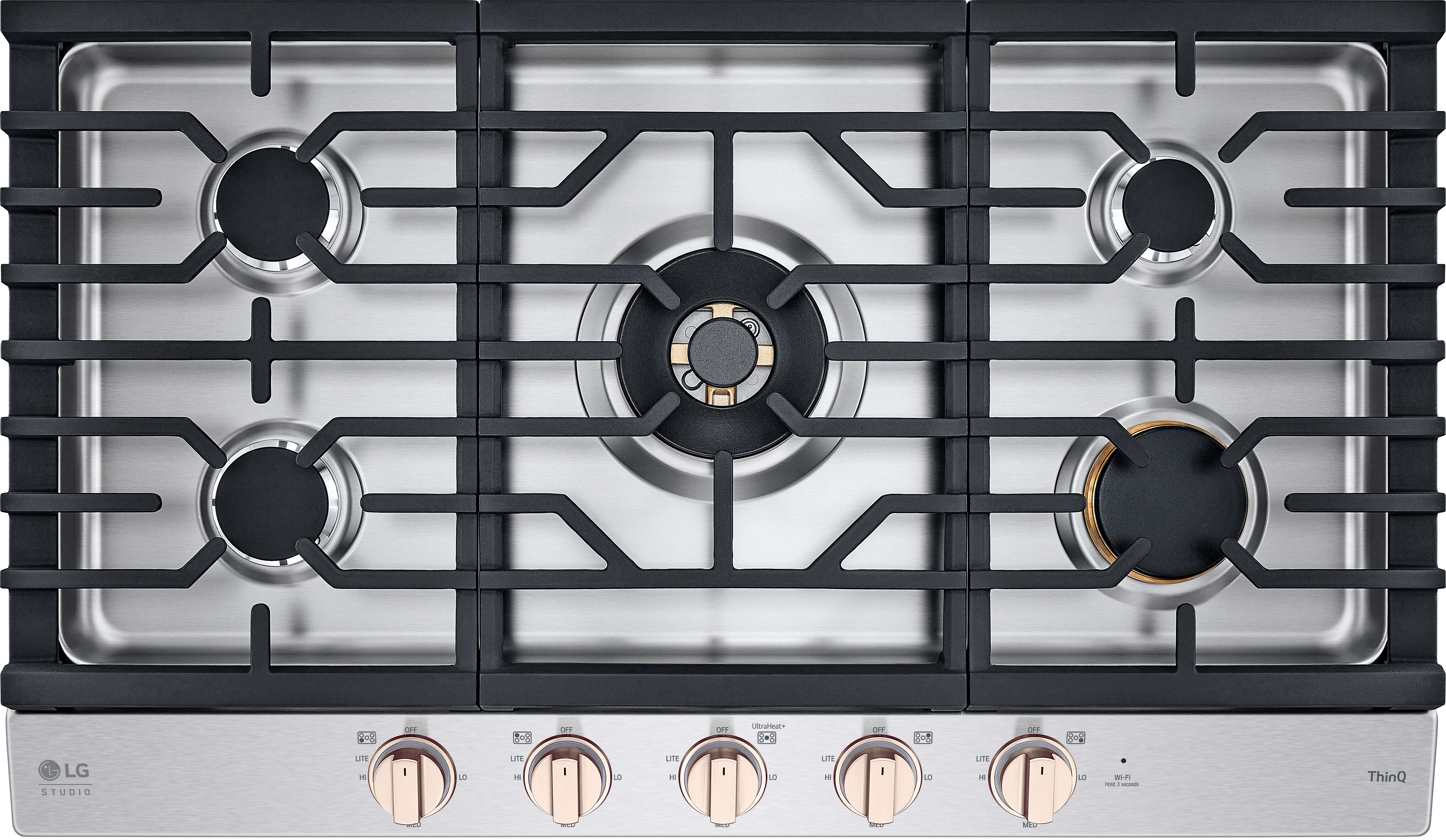 LG - STUDIO 36 Built-In Smart Gas Cooktop with 5 burners and Griddle