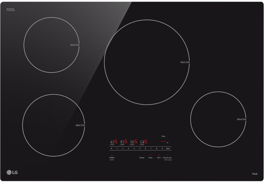 LG - Built-in Electric Induction Smart Cooktop with 4 Elements and UltraHeat 4.3kW Power Element