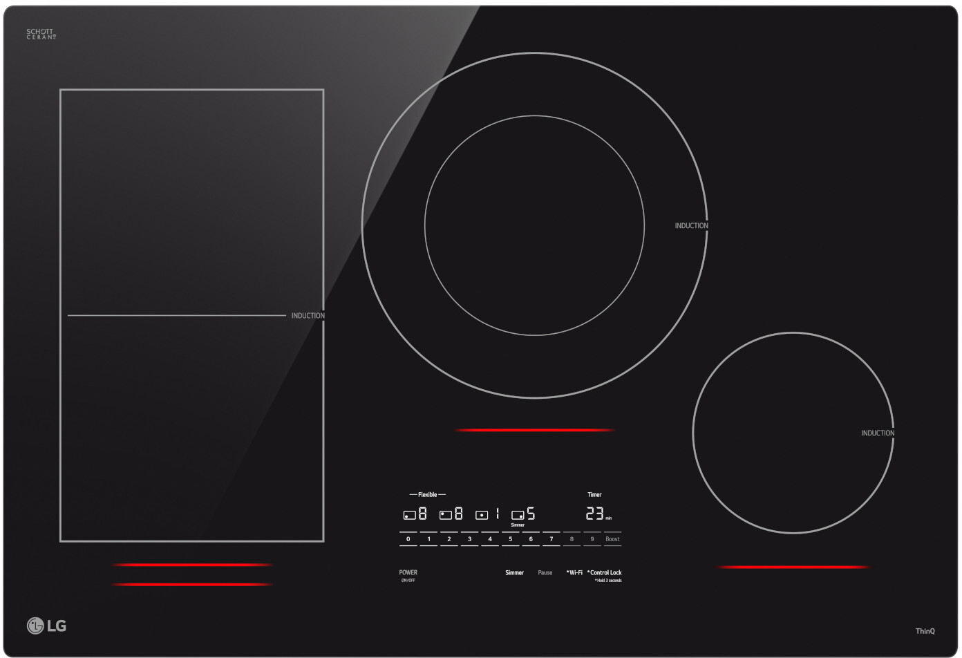 LG - Built-In Electric Induction Smart Cooktop with 4 Elements and UltraHeat 5.0kW Element