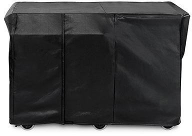 Lynx CCAGSERVE Carbon Vinyl Coverfor Asado Cooktop (L30AG) installed on Mobile Cart (LMKC54), in Black
