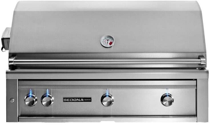 Lynx L701PSRNG Sedona 42 inch Built-In Gas Grill With 3 Burners 1049 sq in Cooking Area, 69,000 Total Burner BTU, Rotisserie, 1 Prosear Infrared Burner, Heat-Stabilizing Design, in Stainless Steel (Natural Gas)