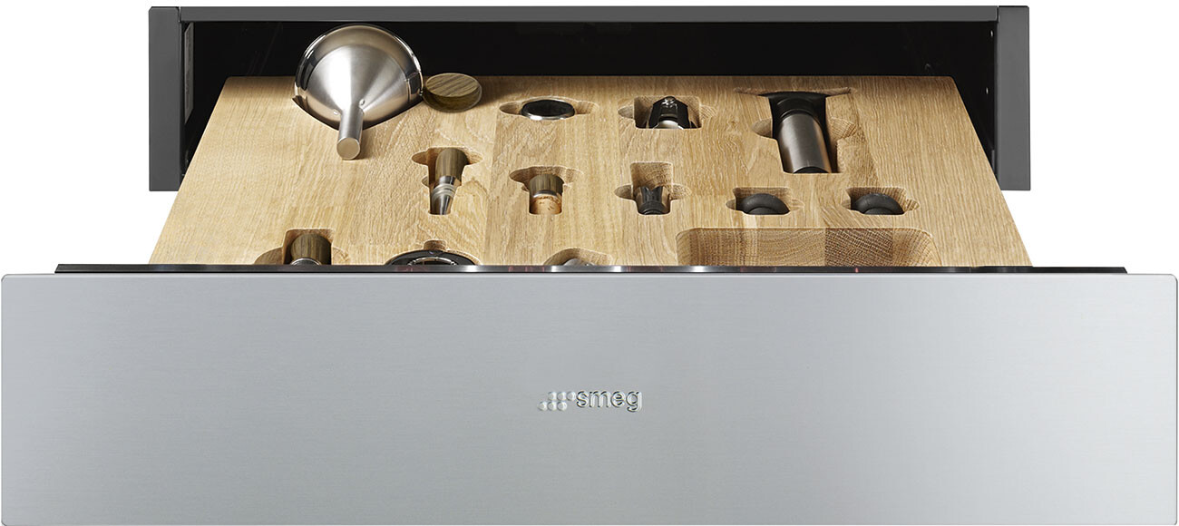Smeg CPS315X 24" Sommelier Wine Drawer - Fingerprint-Proof, Brushed Stainless Steel, Wine Accessories Included