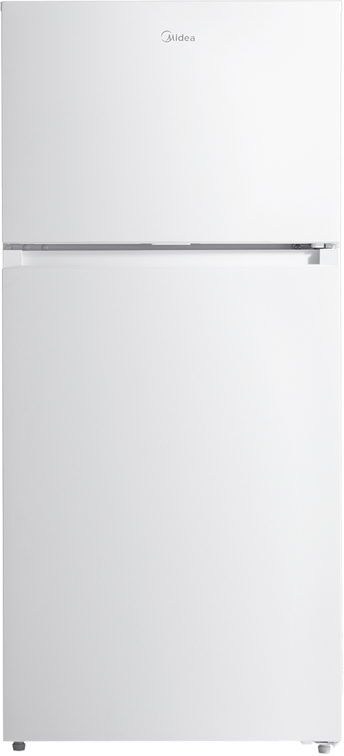 Midea MRT14D2BWW Refrigerator, 14.2 Cu.ft Top Mount Refrigerator Freezer-2 Door Fridge, Adjustable Electrical Thermostat Control, Reversible Door, Humidity-controlled, Frost-Free, ADA, White