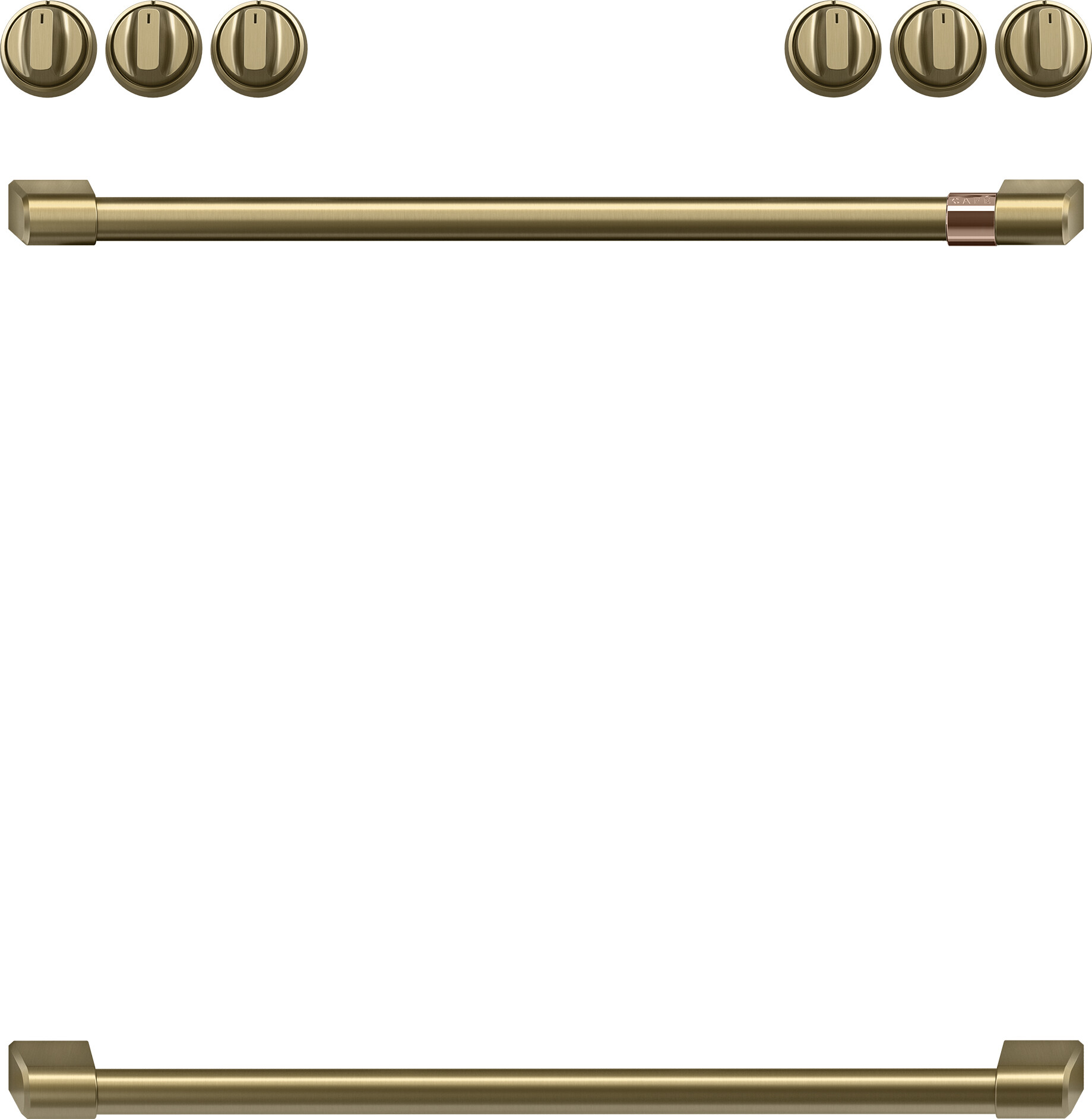 Cafe CXFCEHKPMCG Front Control Electric Knobs and Handles (Brushed Brass)