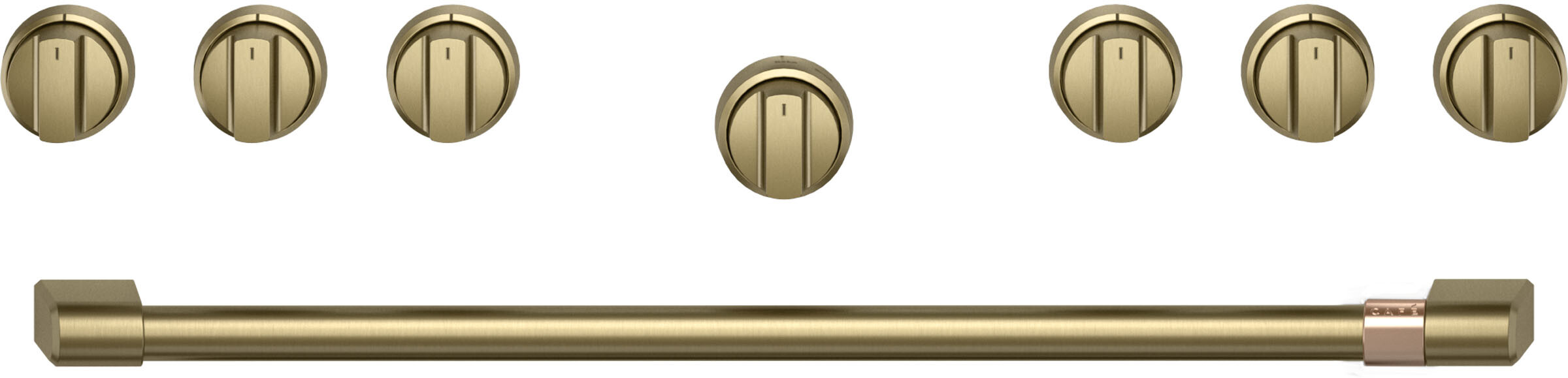 Cafe CXPR6HKPTCG 36 inch Handle and Knob Set for Pro Range and Rangetop (Brushed Brass)