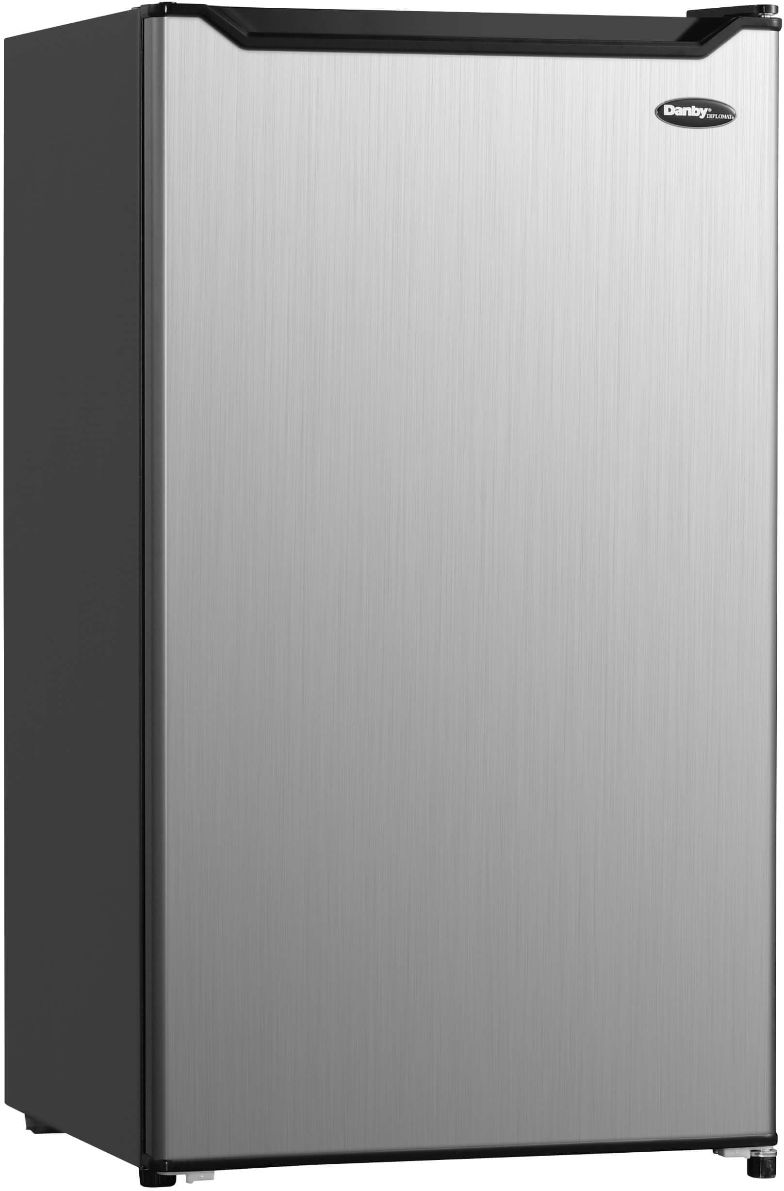 Danby DCR044B1SLM Diplomat Series 20 inch Compact Refrigerator with 4.4 cu. ft. Capacity, Full Width Chiller, Crisper and Adjustable Glass Shelves (Stainless Steel)